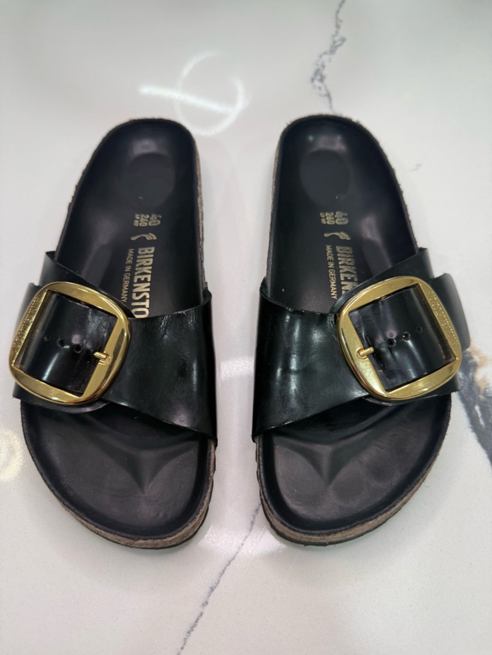 Birkenstock Madrid Big Buckle Leather Black Color Regular 40 L9